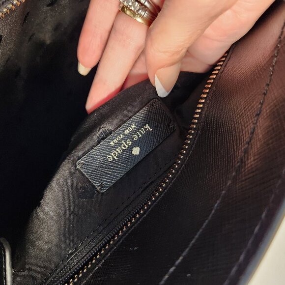 Like New Kate Spade Staci Black Saffiano Shoulder Bag Purse - Picture 14 of 14